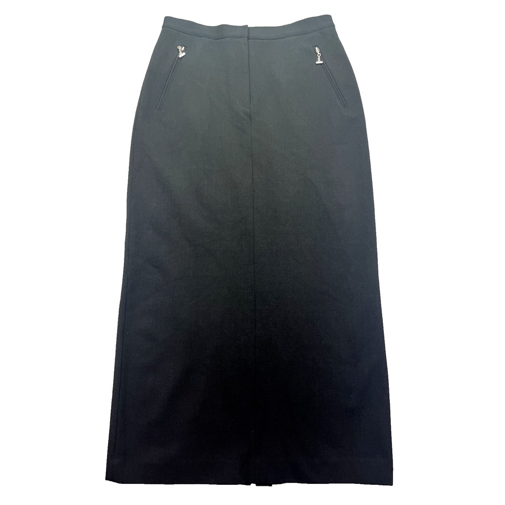 Lauren Ralph Lauren Skirt Women 10 Pencil‎ Straight Black Long Wool Nylon Casual